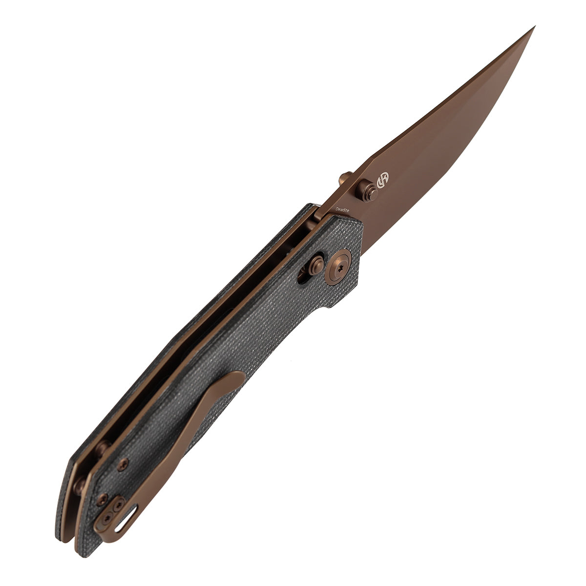 Tenable Deadite Cross Bar Lock Knife | 3.52" Rose Gold 14C28N Blade | Black Micarta Handle | TuffKnives Design - B1081V3 - Image 6