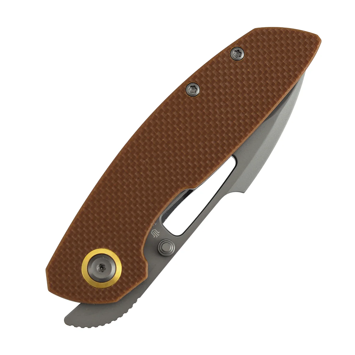Tenable Link Folding Knife | 3.0" Gray TiCn Coated 14C28N Blade | Brown G10 Handle| Triple Stripe Knives Design | B1068A2 - Image 4