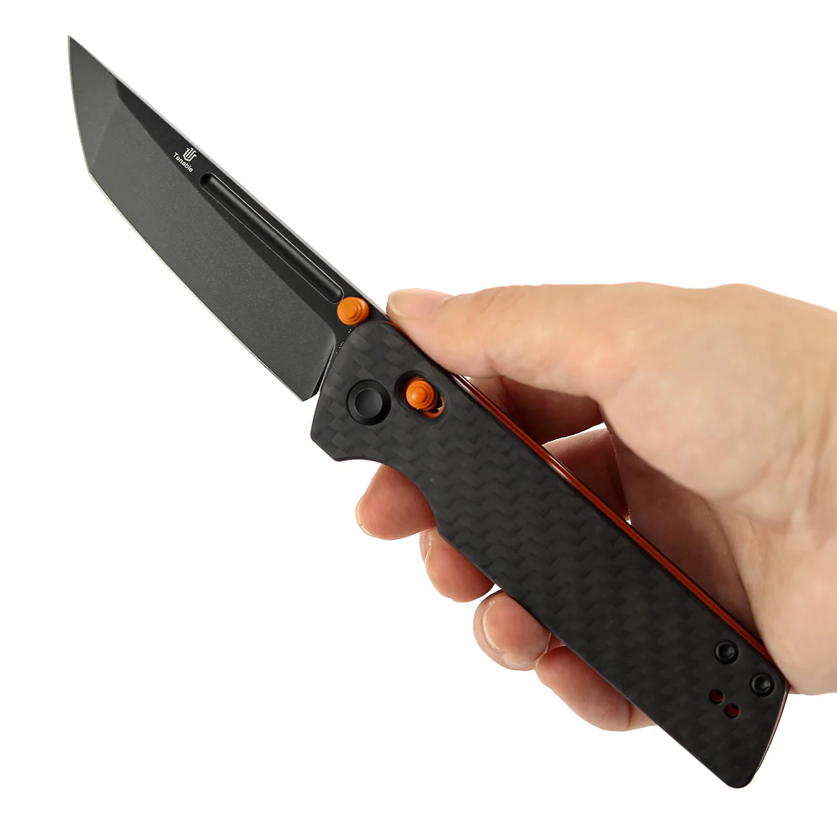 Tenable Anomaly Crossbar Lock | 3.14" Blackwash Nitro V |  Twill Carbon Fiber & G10 | Pinkerton Knives - B2038V4 - Image 9