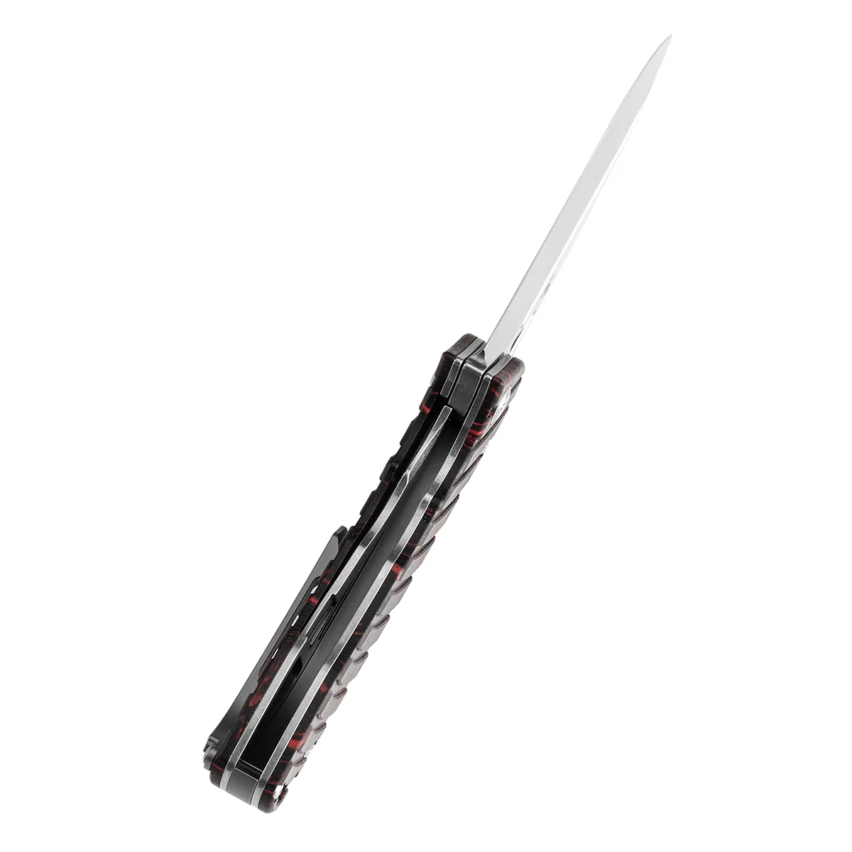 Expected shipment on July 15th-Tenable Bömbur Folding Knife Black and Red G-mascus Handle (3.53'' Stonewashed D2 Blade) Midgards Messer Design--T1054C1 - Image 5