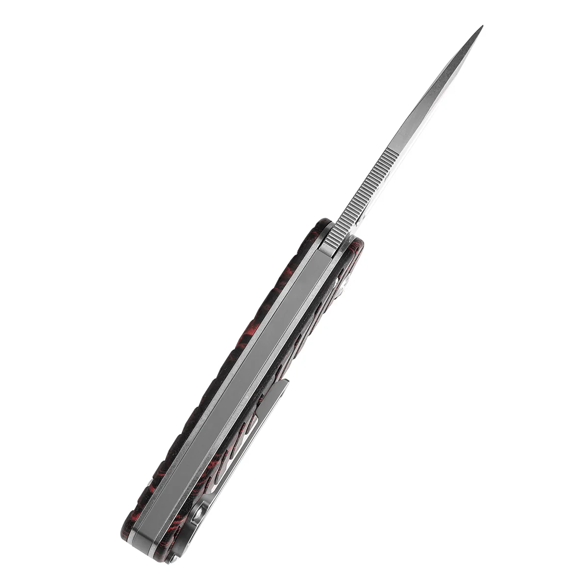 Expected shipment on July 15th-Tenable Bömbur Folding Knife Black and Red G-mascus Handle (3.53'' Stonewashed D2 Blade) Midgards Messer Design--T1054C1 - Image 6