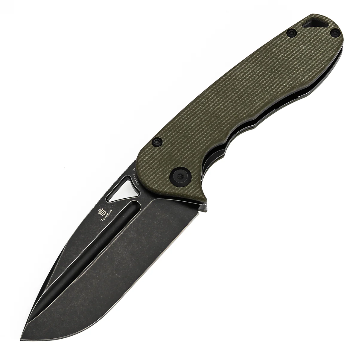 Tenable Bömbur Folding Knife Green Micarta Handle (3.53'' Blackwash D2 Blade) Midgards Messer Design--T1054A4 - Image 2