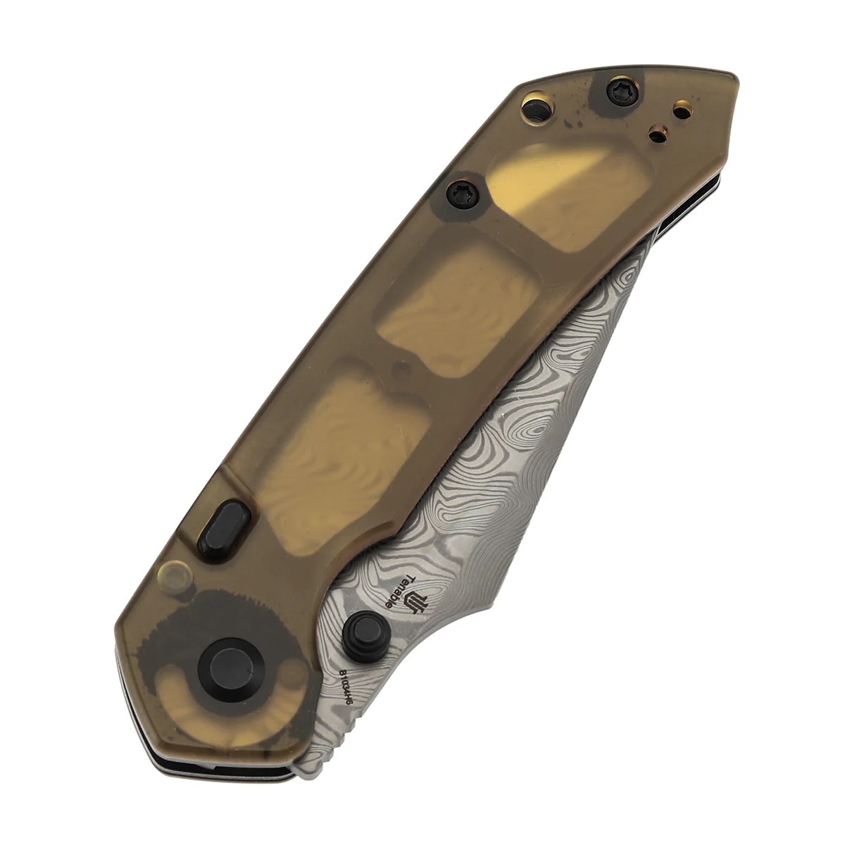 Tenable Fenrir Top Liner Lock Folding Knife| Amber PEI Handle | 3.4“ Damacus Blade | Sparrow Knife Design | B1034H6 - Image 6