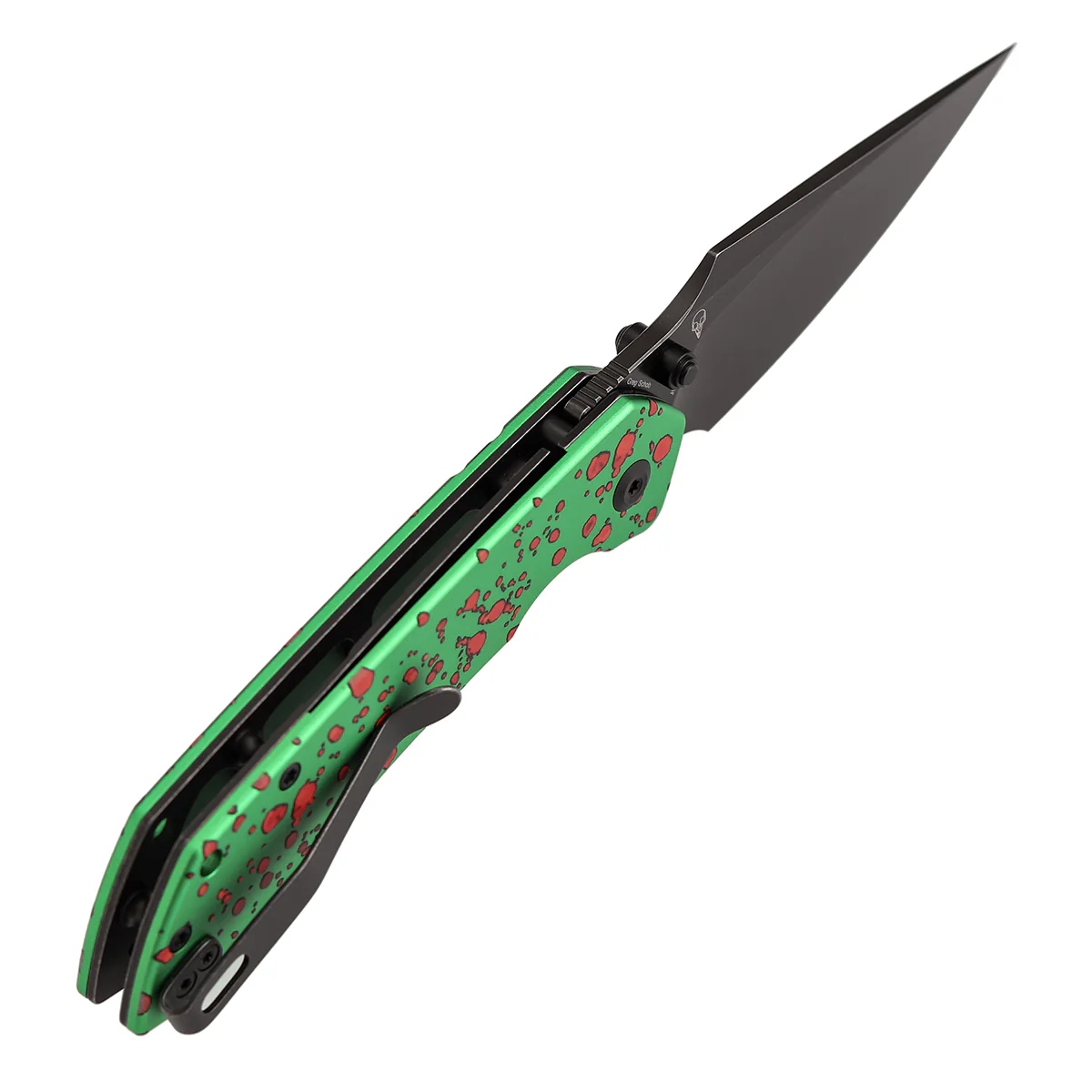 Tenable Fenrir Top Liner Lock Folding Knife| 3.4" Blackwash Nitro-V Blade |Green Aluminum with Zombie Blood Handle | Sparrow Knife Design | B1034H22 - Image 6