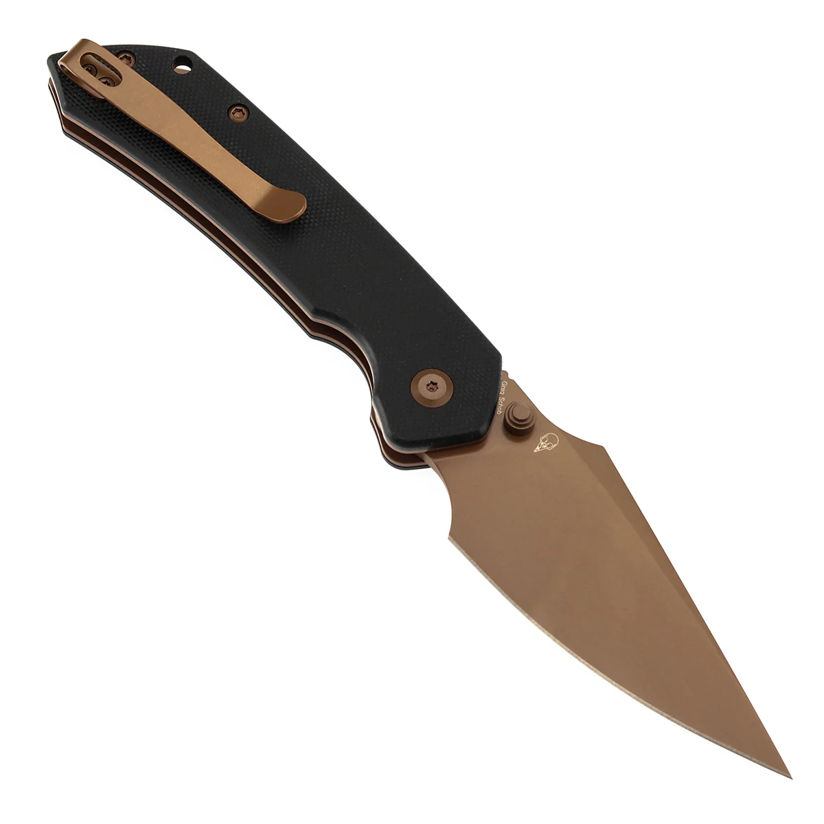 Tenable Fenrir Top Liner Lock Folding Knife| Black G10 Handle | 3.48“ Rose Gold Coated Nitro-V Blade | Sparrow Knife Design | B1034H3 - Image 3