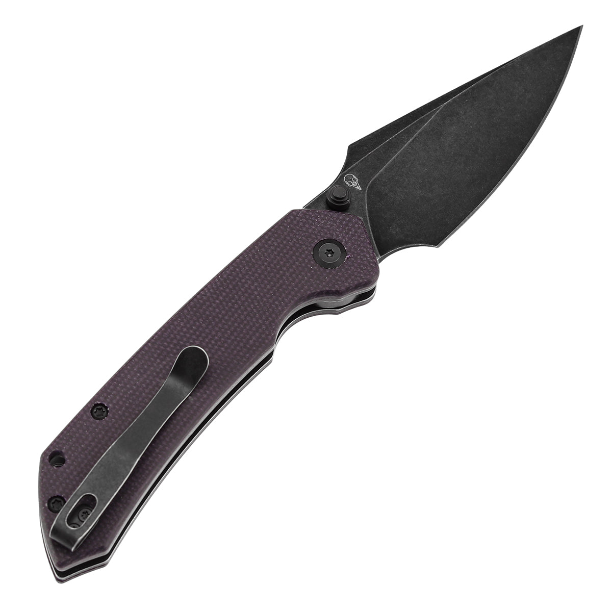 Tenable Fenrir Top Liner Lock Folding Knife| Purple Micarta | 3.48“ Blackwashed Nitro-V Blade | Sparrow Knife Design | B1034H1 - Image 3