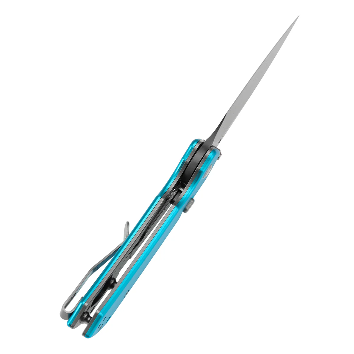 Tenable Fenrir Top Liner Lock Folding Knife|  3.4“ Damascus Blade | Blue Aluminum Handle | Sparrow Knife Design | B1034H8 - Image 4