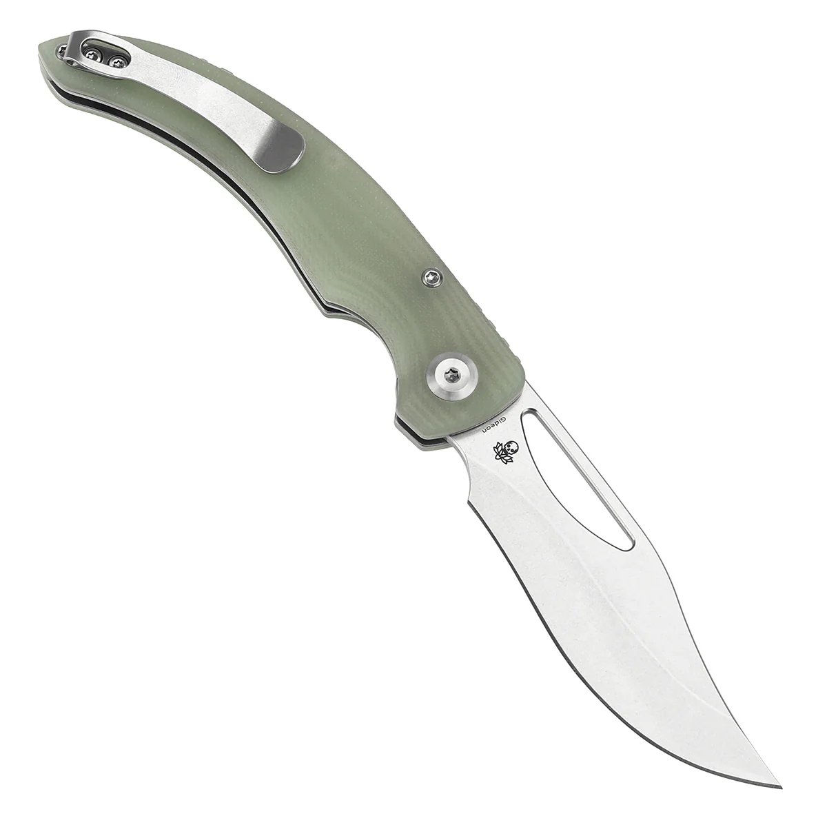 Tenable Gideon Folding Knife - 3.5'' Stonewashed Nitro V Blade -Jade G10 Handle - Dead Sober Design - T1119A3 - Image 3