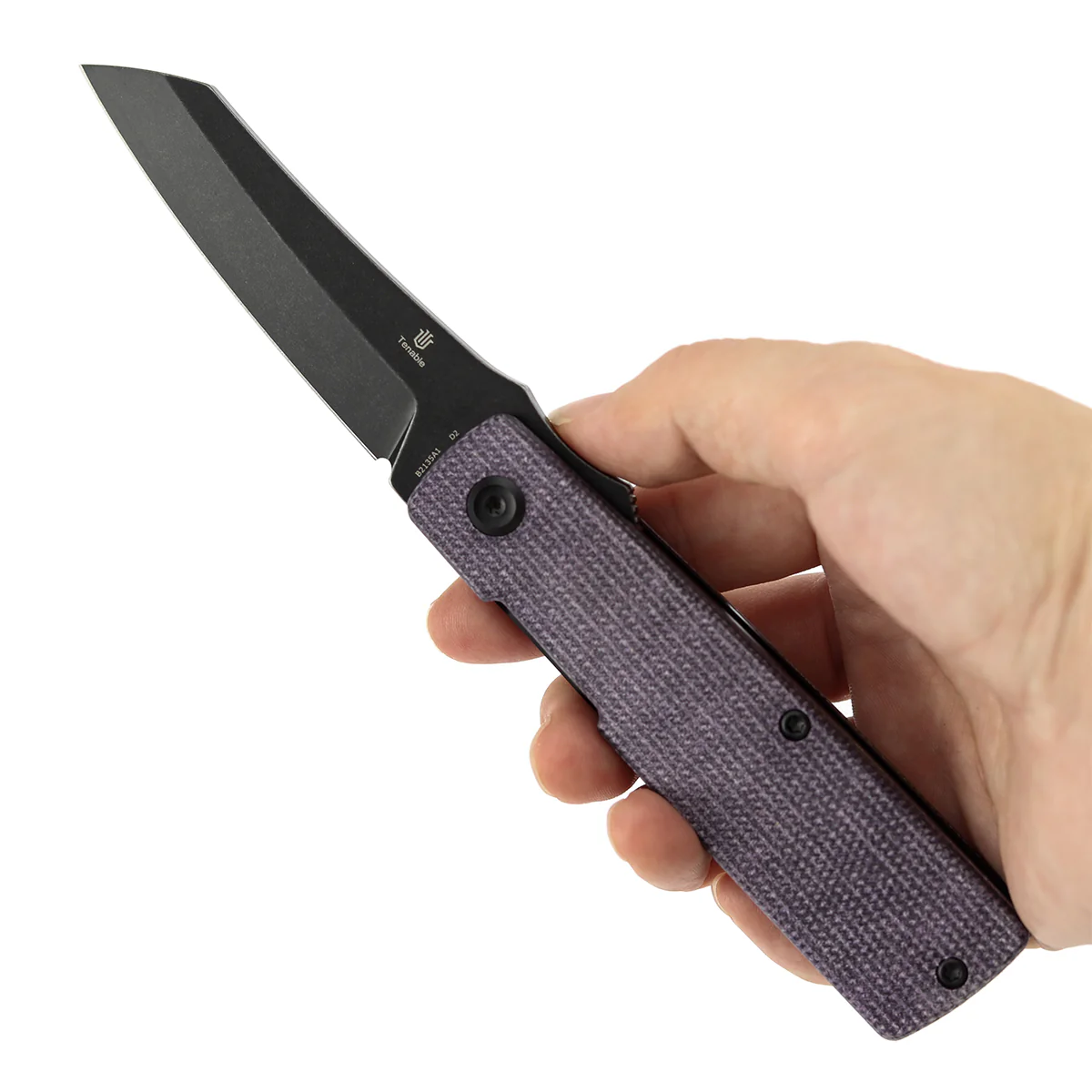Tenable Higonokami Folding Knife | 3.02'' Black Stonewashed D2 Blade | Purple Micarta Handle | Goran mihajlovic Design | B2135A1 - Image 10