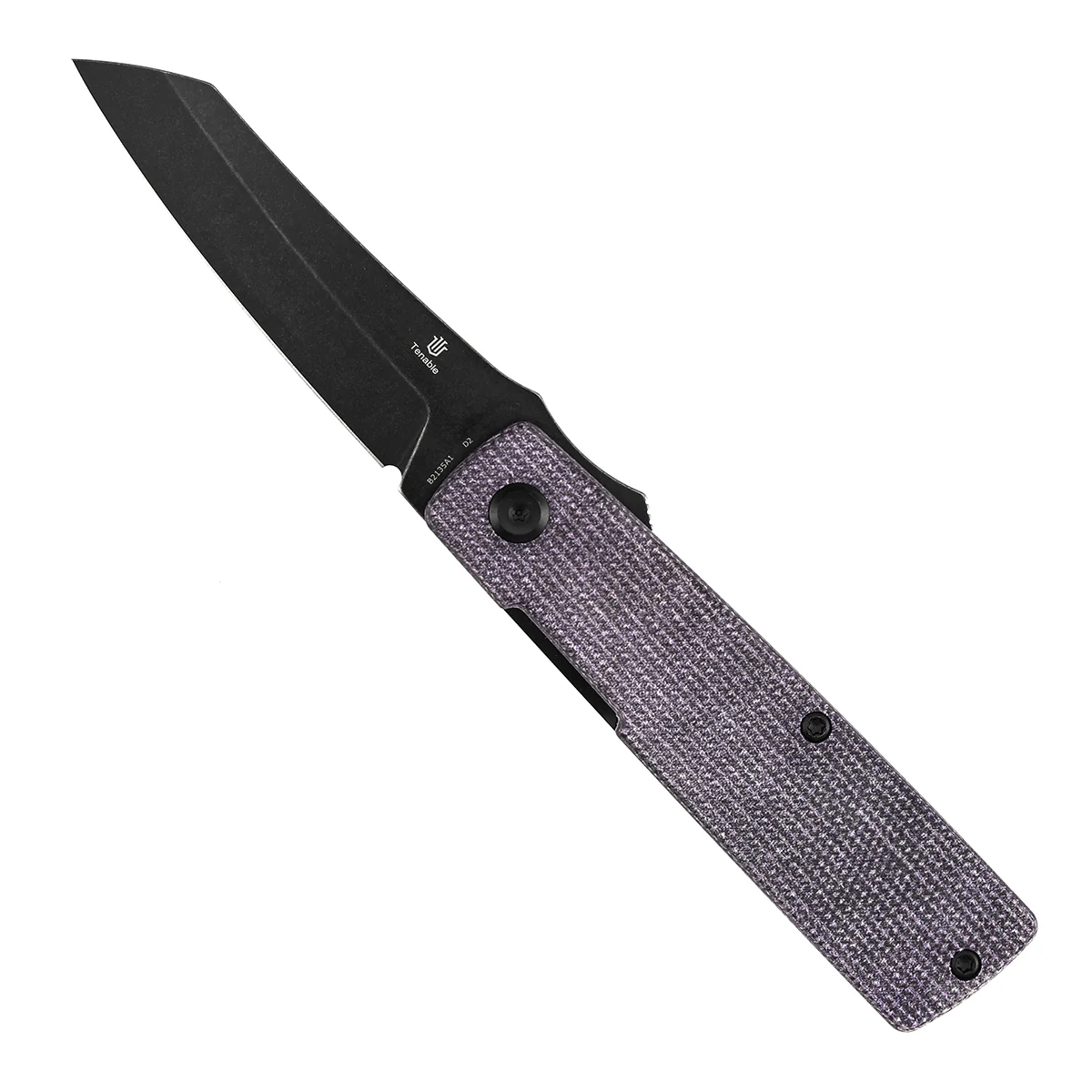 Tenable Higonokami Folding Knife | 3.02'' Black Stonewashed D2 Blade | Purple Micarta Handle | Goran mihajlovic Design | B2135A1 - Image 3