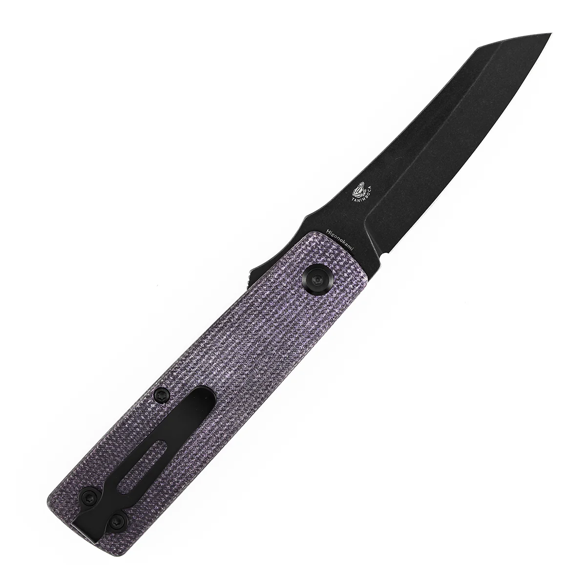 Tenable Higonokami Folding Knife | 3.02'' Black Stonewashed D2 Blade | Purple Micarta Handle | Goran mihajlovic Design | B2135A1 - Image 4