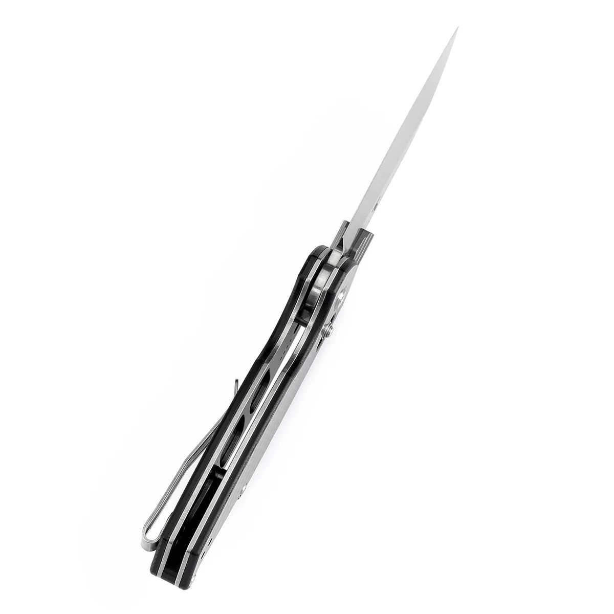 Tenable Model 6 Cross Bar Lock | Twill Carbon Fiber Handle | 3.1" Satin 14C28N Blade | Nick Swan Design--T1022V1 - Image 4