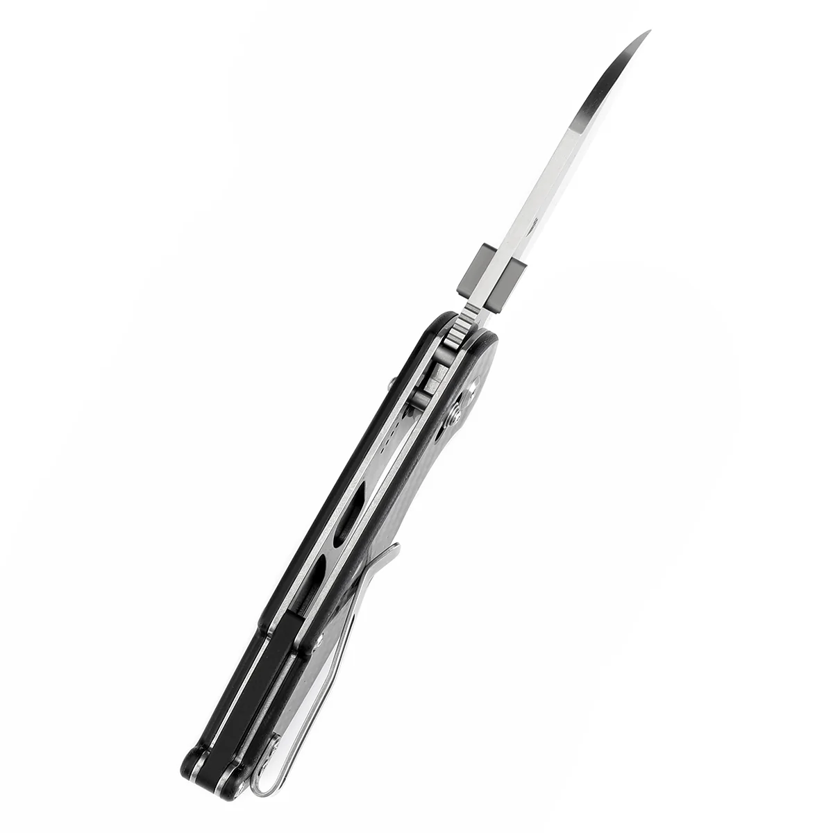 Tenable Model 6 Cross Bar Lock | Twill Carbon Fiber Handle | 3.1" Satin 14C28N Blade | Nick Swan Design--T1022V1 - Image 5