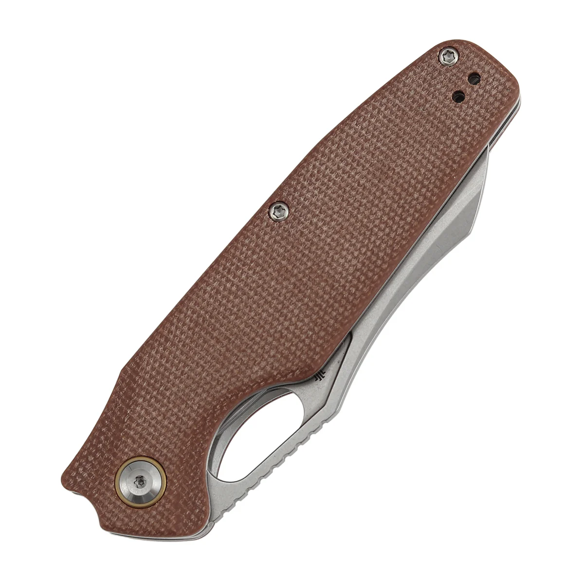 Tenable Tuckamore Folding Knife | 3.54" Stonewashed Nitro V | Brown Micarta | Jonathan Styles Design - B1052A2 - Image 8