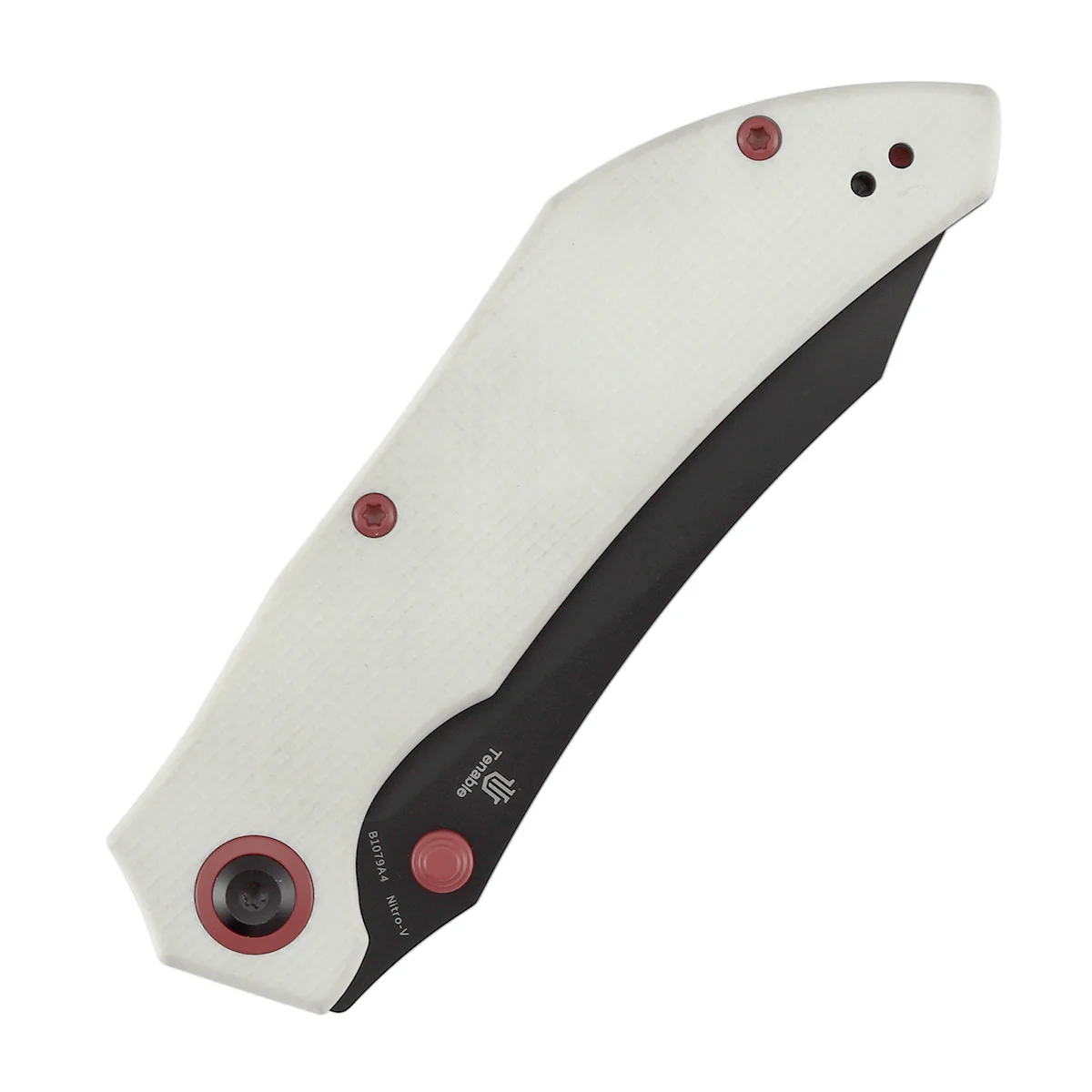 Tenable Tipper Folding Knife | 3.39'' Blackwash Nitro V Blade | White G10 Handle | Edgy Bladeworks Design | B1079A4 - Image 6